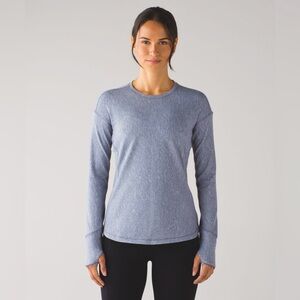 Lululemon Outrun Luon Suited Jacquard Arctic Grey Ice Running Top M 8-10